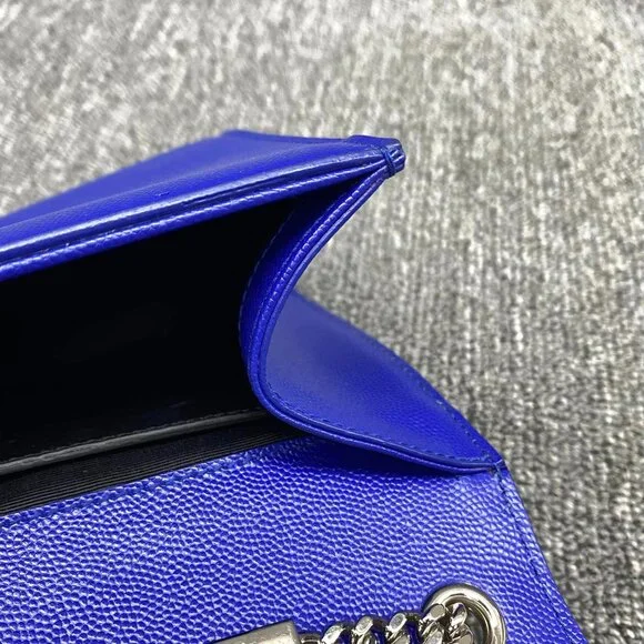 100% Authentic Saint Laurent Kate Blue Leather Shoulder Bag - Picture 12 of 14